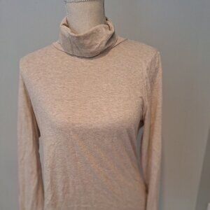 Talbot's Turtleneck Top Shirt in Tan Size Medium